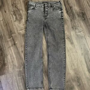 BOOTLEGGER gray straight leg jeans with 4 buttons